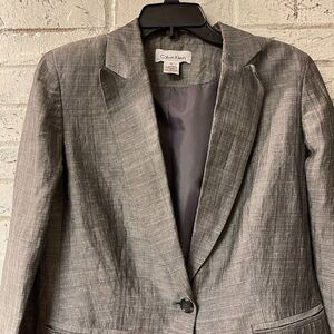 Calvin Klein gray single button front  blazer jacket 12